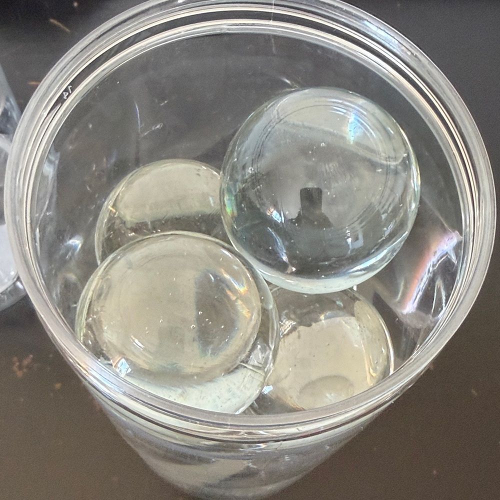 Crystal ball vase, fillers,- Set of 2 - Picture 5 of 6